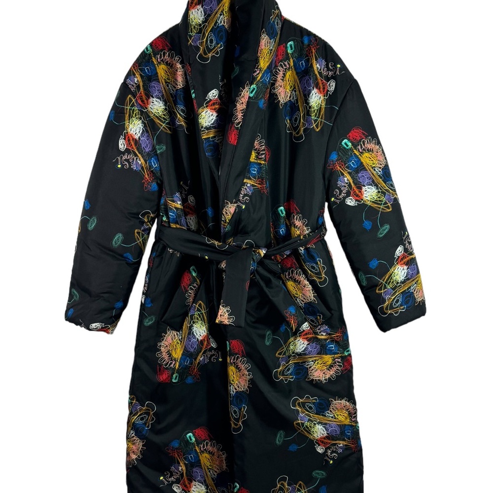 FENDI X Noel Fielding Graphic Reversible Silk Shawl Coat Padded Men's "46"
